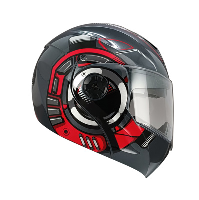 CASCO GHIRA GH1000 ROJO BYBY ABATIBLE